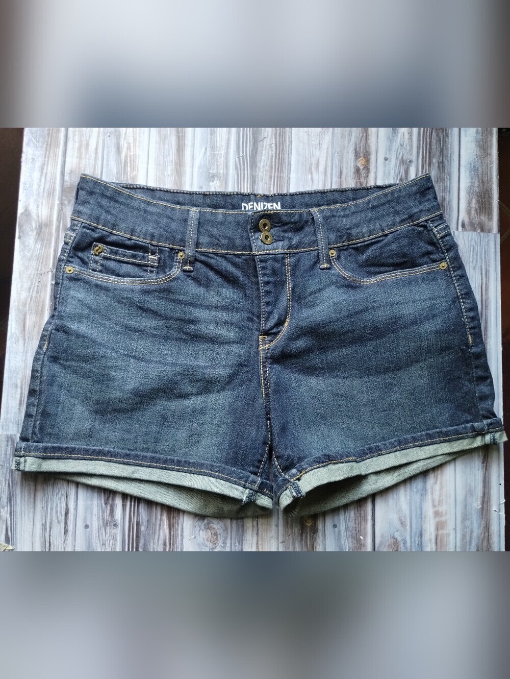 Denizen from Levi's Dark Indigo Rolled Hem Denim Shorts